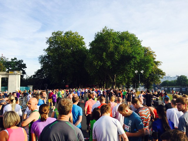 Before the start (the start-line is somewhere in the distance)