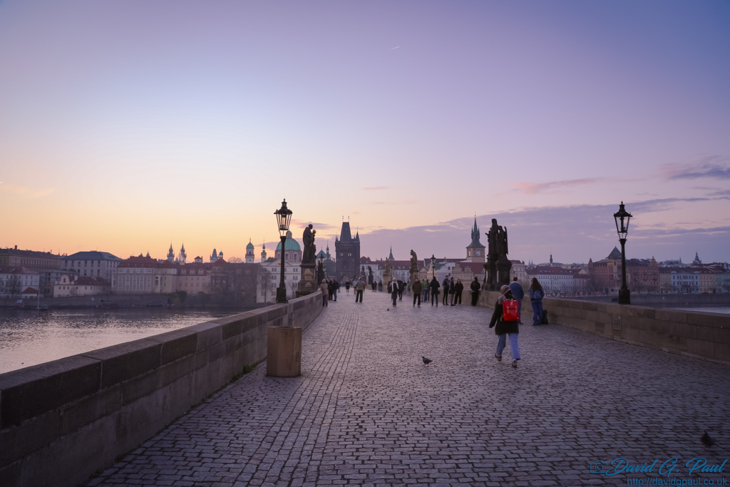 Charles Bridge, Prague at dusk
