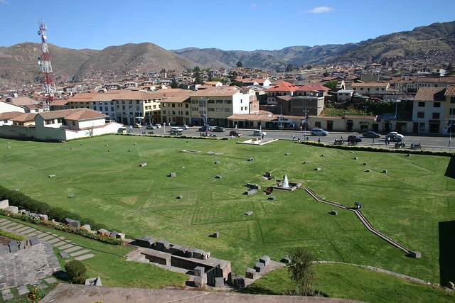 A shot of the gardens outside the Inca temple of Korricancha
