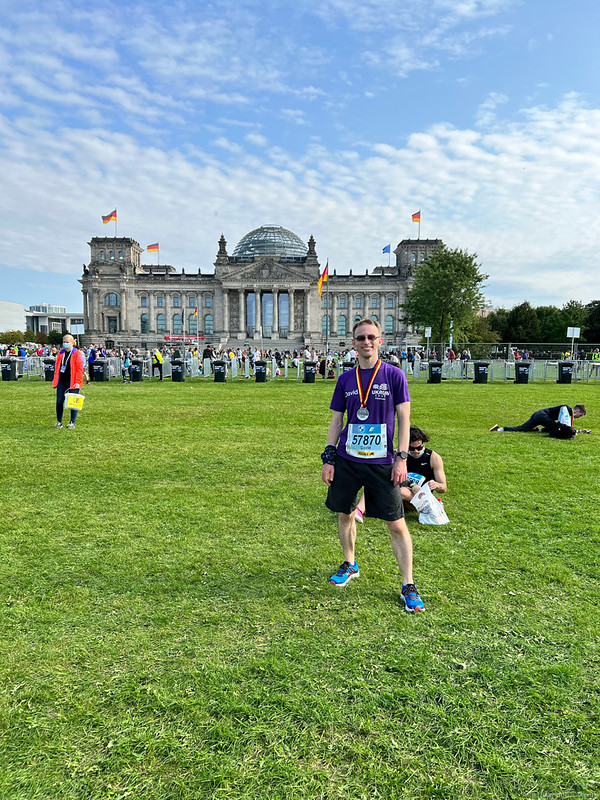 Finished with the medal outside the Reichstag