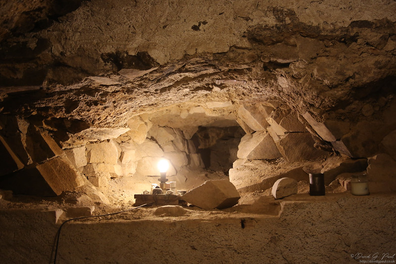 Escape tunnel through rock