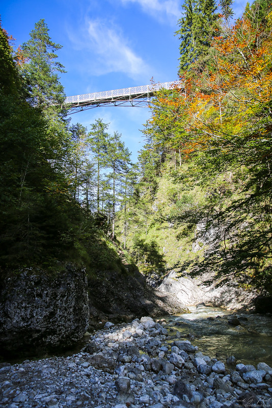 Rocky river with the Marienbrücke above