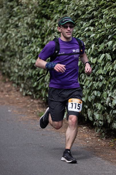 A male runner on the road