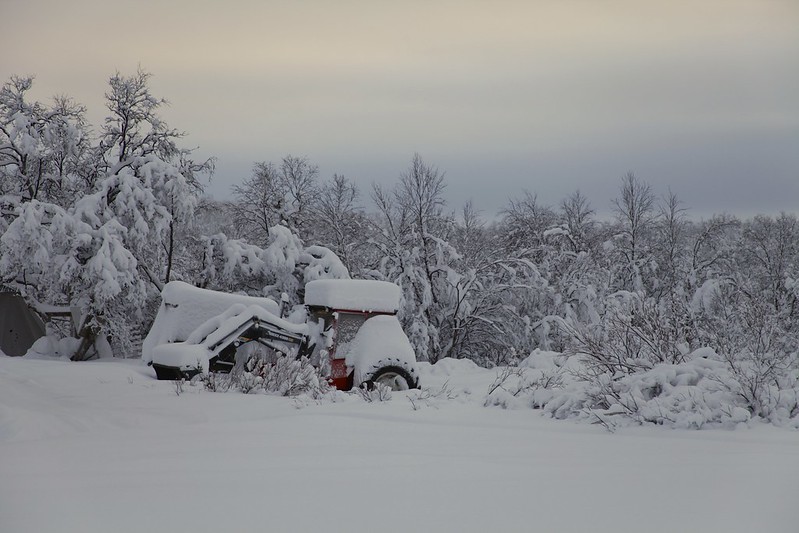 Tractor buried in the Snow